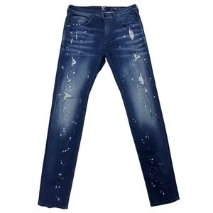 PRPS Goods & Co Windsor Jeans Mens 32x33 Blue Distressed Paint Splatter Stretch